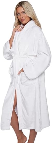 Luxury Unisex Cotton Bath Robe | Soft & Lightweight Absorbent Dressing Gown for Men & Women | Perfect for Spa, Hotel & Home